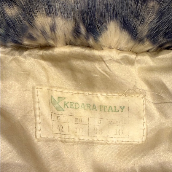 Women's Blue Real Rabbit  Fur Coat - Picture 12 of 14